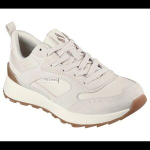 Skechers Women's Beige and White Sneakers